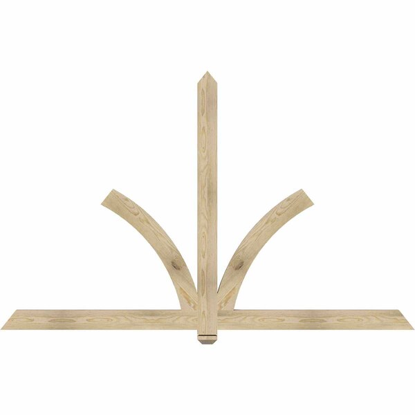 Ekena Millwork Redmond Rough Sawn Timber Gable Bracket, Douglas Fir, 84"W x 53"H x 2"D x 4"F, 15/12 Pitch GBW084X53X0204RED00RDF - main